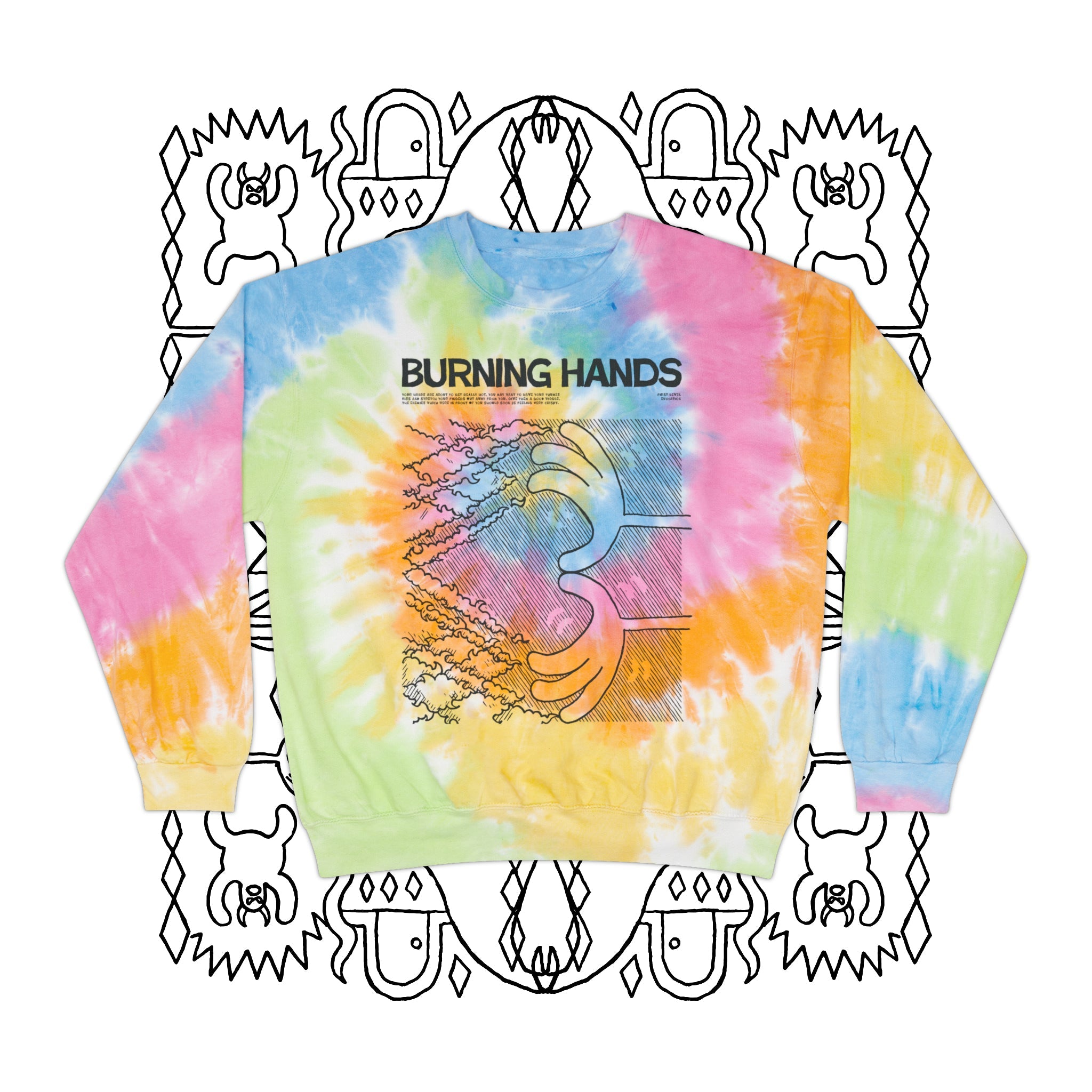 Burning Hands | Tie-Dye Sweatshirt - Sweatshirt - Ace of Gnomes - 10154303410074749587