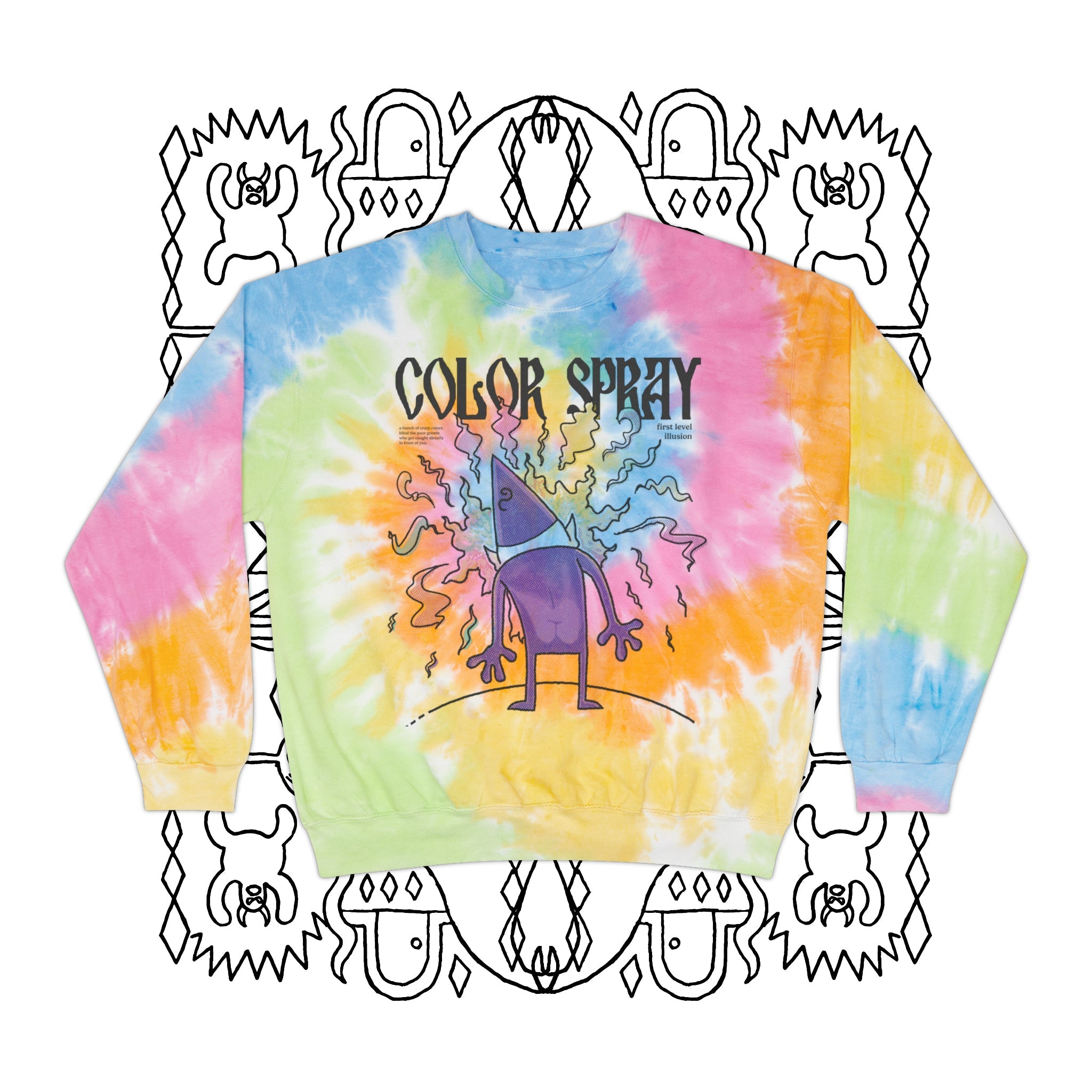 Color Spray | Tie-Dye Sweatshirt - Sweatshirt - Ace of Gnomes - 22915857467248549079