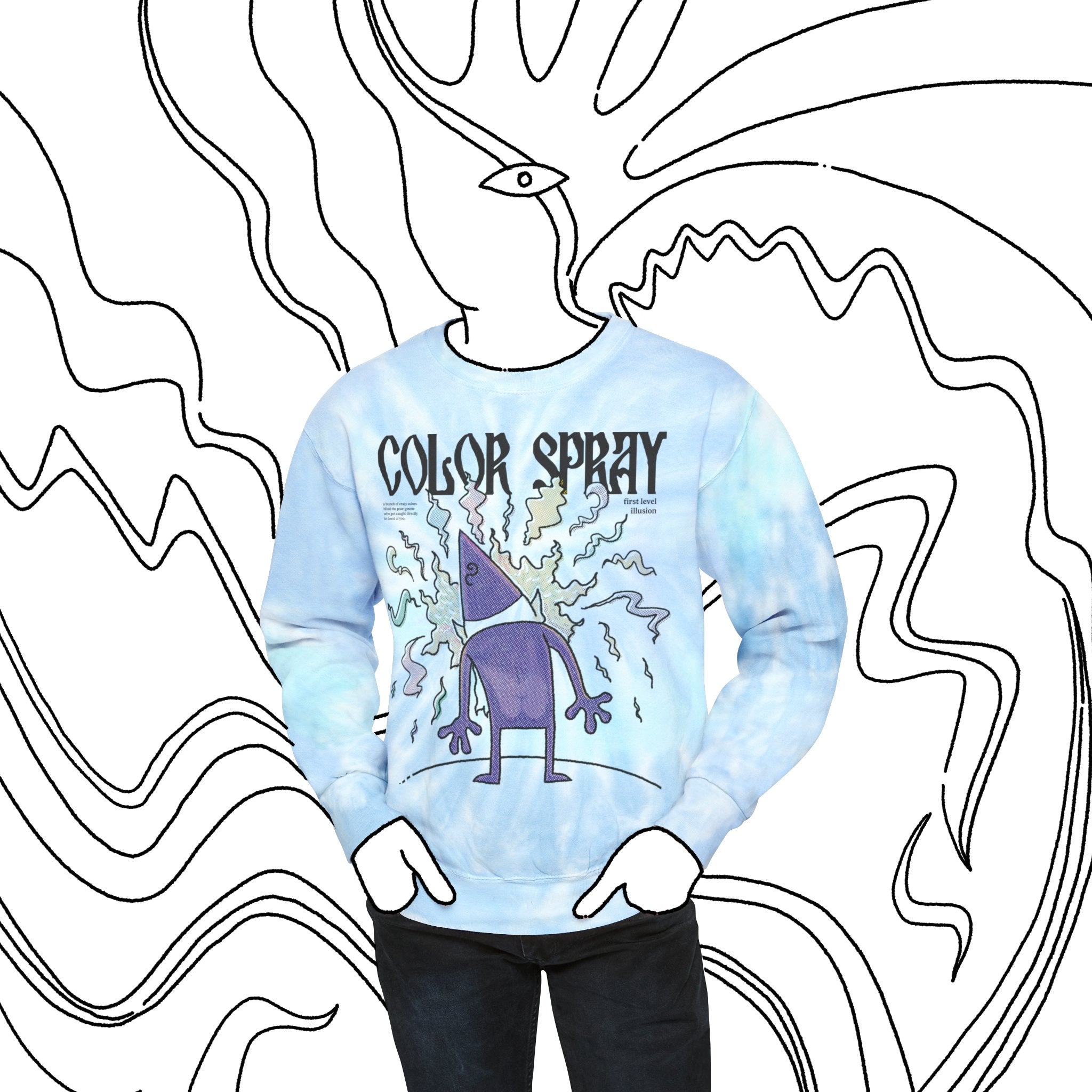 Color Spray | Tie-Dye Sweatshirt - Sweatshirt - Ace of Gnomes - 12067077897586774551