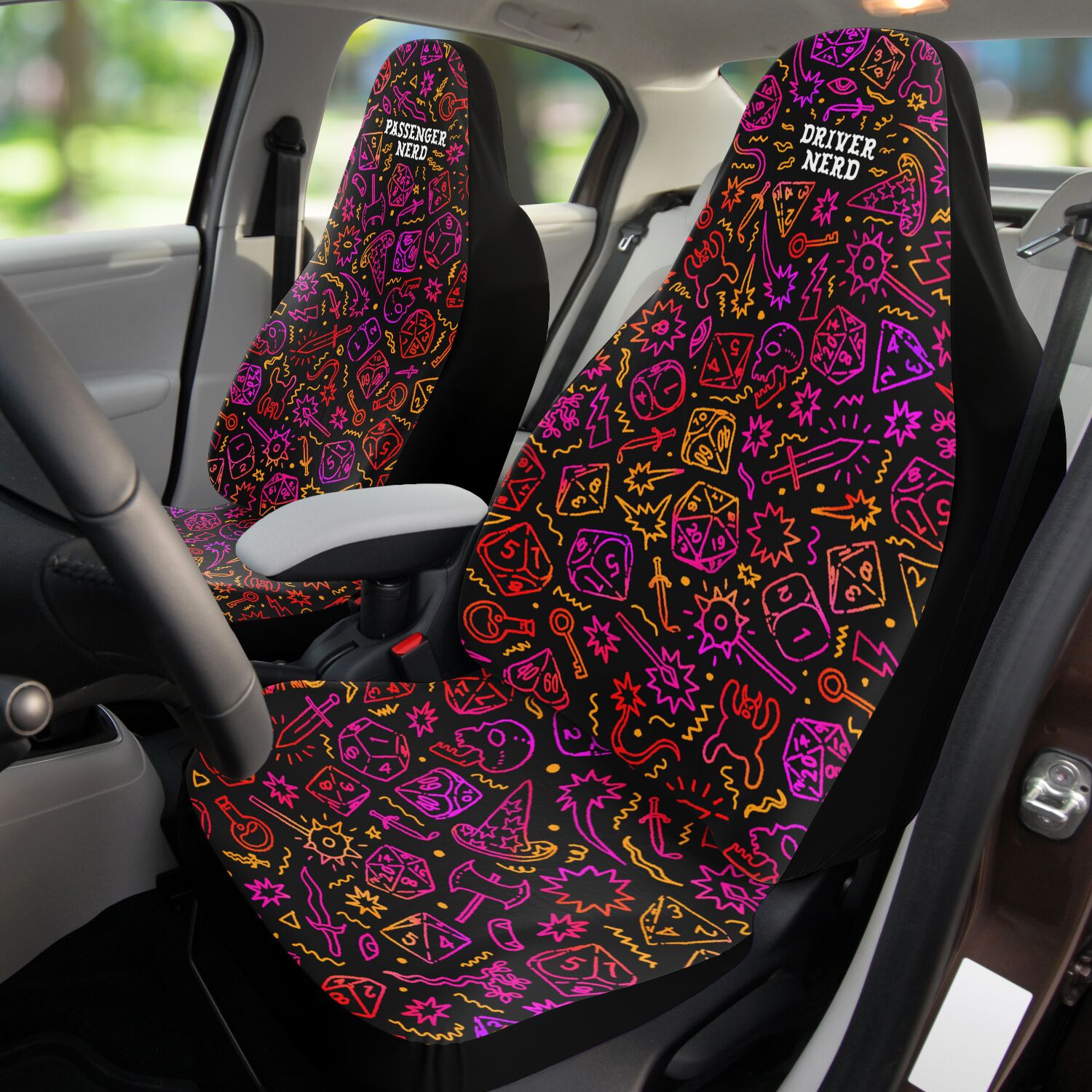 Dungeon Cruisin' | Custom Text | Car Seat Cover - Ace of Gnomes - 123