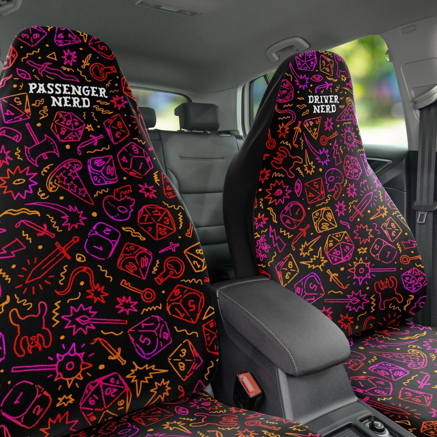 Dungeon Cruisin' | Custom Text | Car Seat Cover - Ace of Gnomes - 123