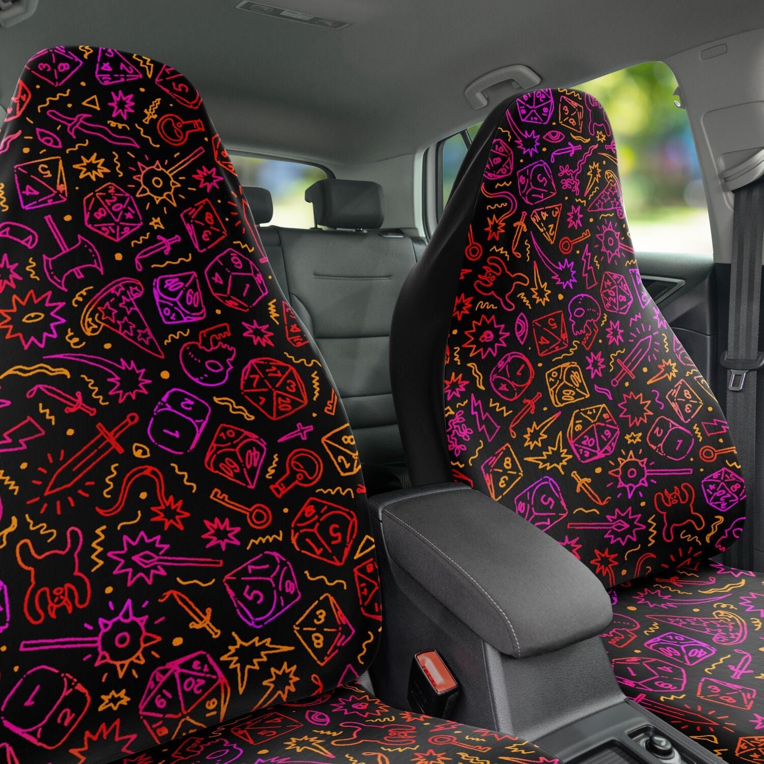 Dungeon Cruisin' | Fiery Burst | Car Seat Cover - Car Seat Cover - AOP - Ace of Gnomes - SBCSC-543312-Standard