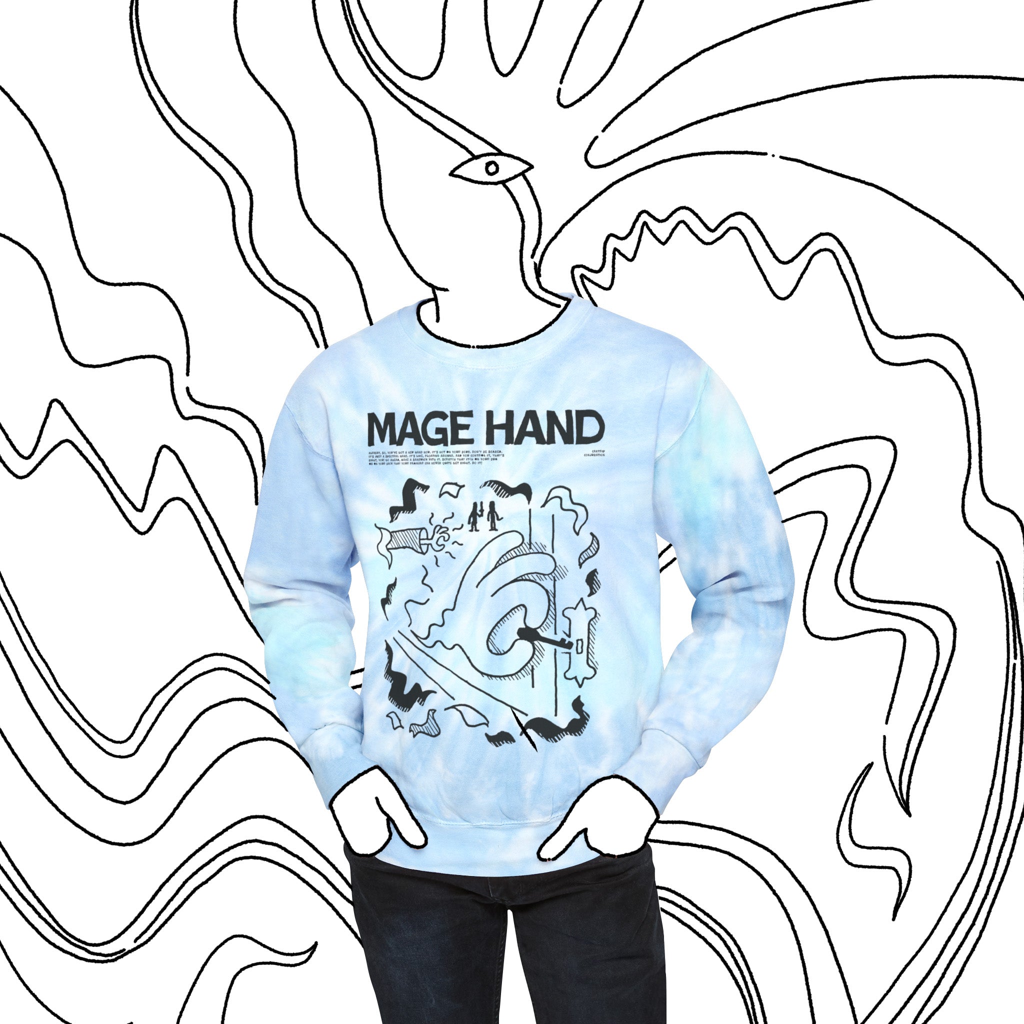 Mage Hand | Tie-Dye Sweatshirt - Sweatshirt - Ace of Gnomes - 18492332410660217095