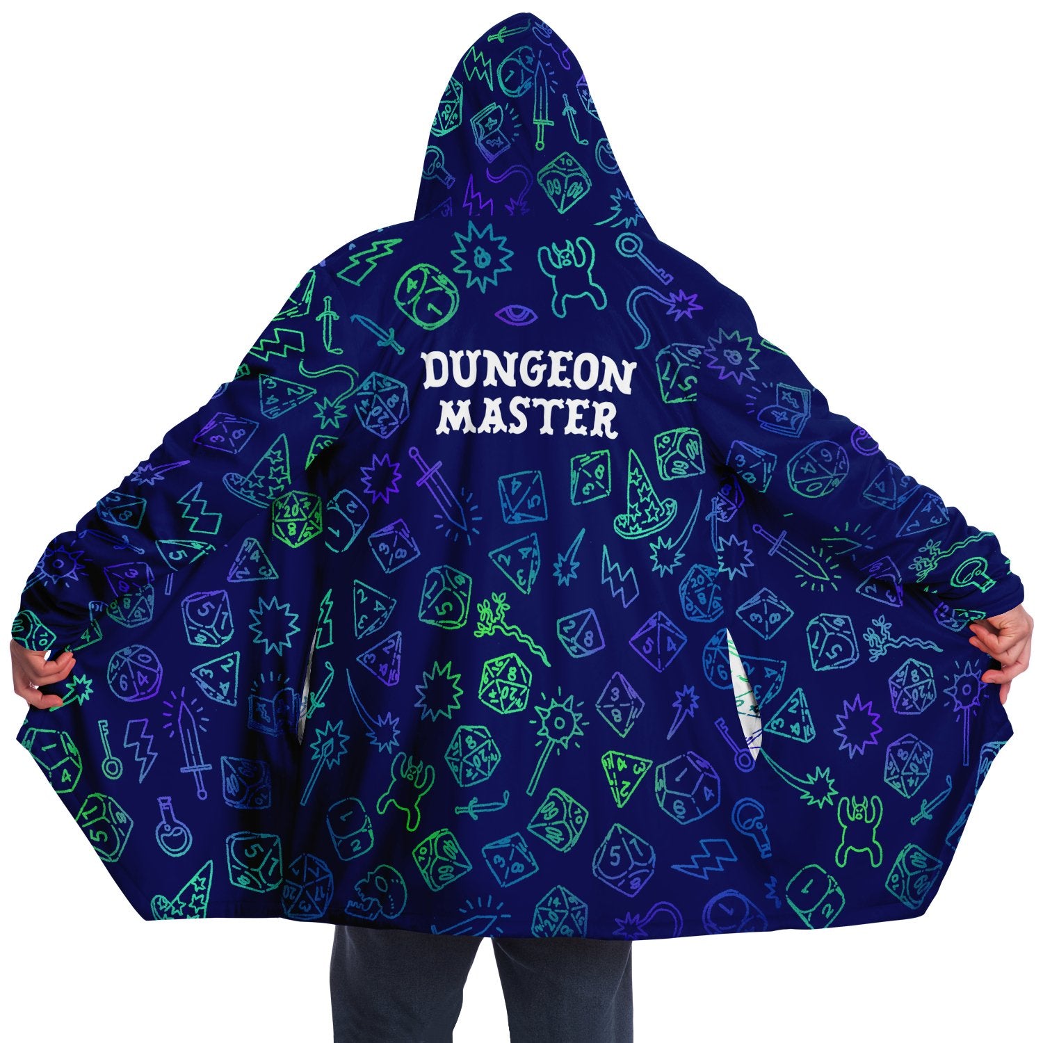 Dungeon Master | Customizable Microfleece Cloak - Microfleece Cloak - AOP - Ace of Gnomes - 1