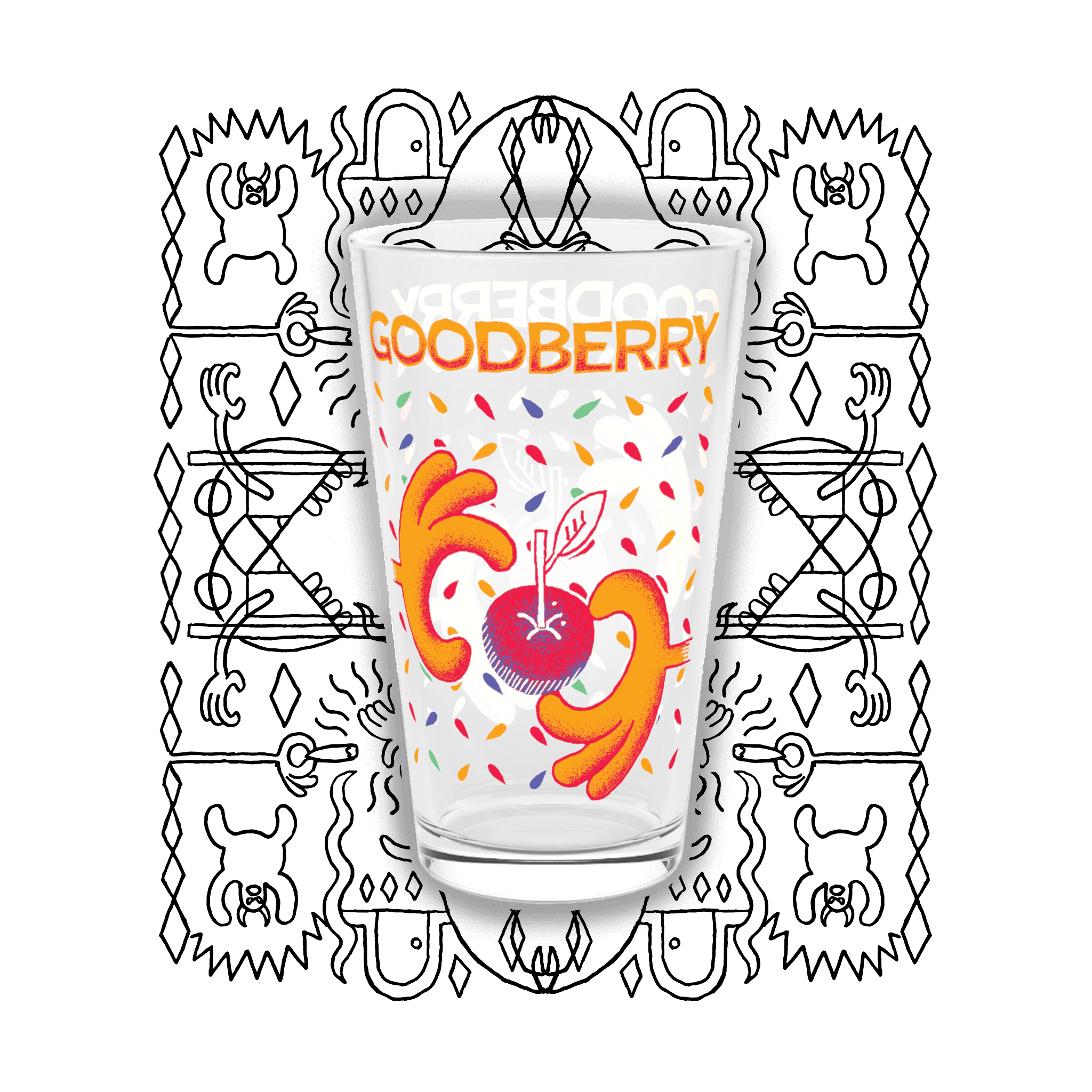 Goodberry | Pint Glass, 16oz - Drinkware Sets - Ace of Gnomes - 24631957469318770495