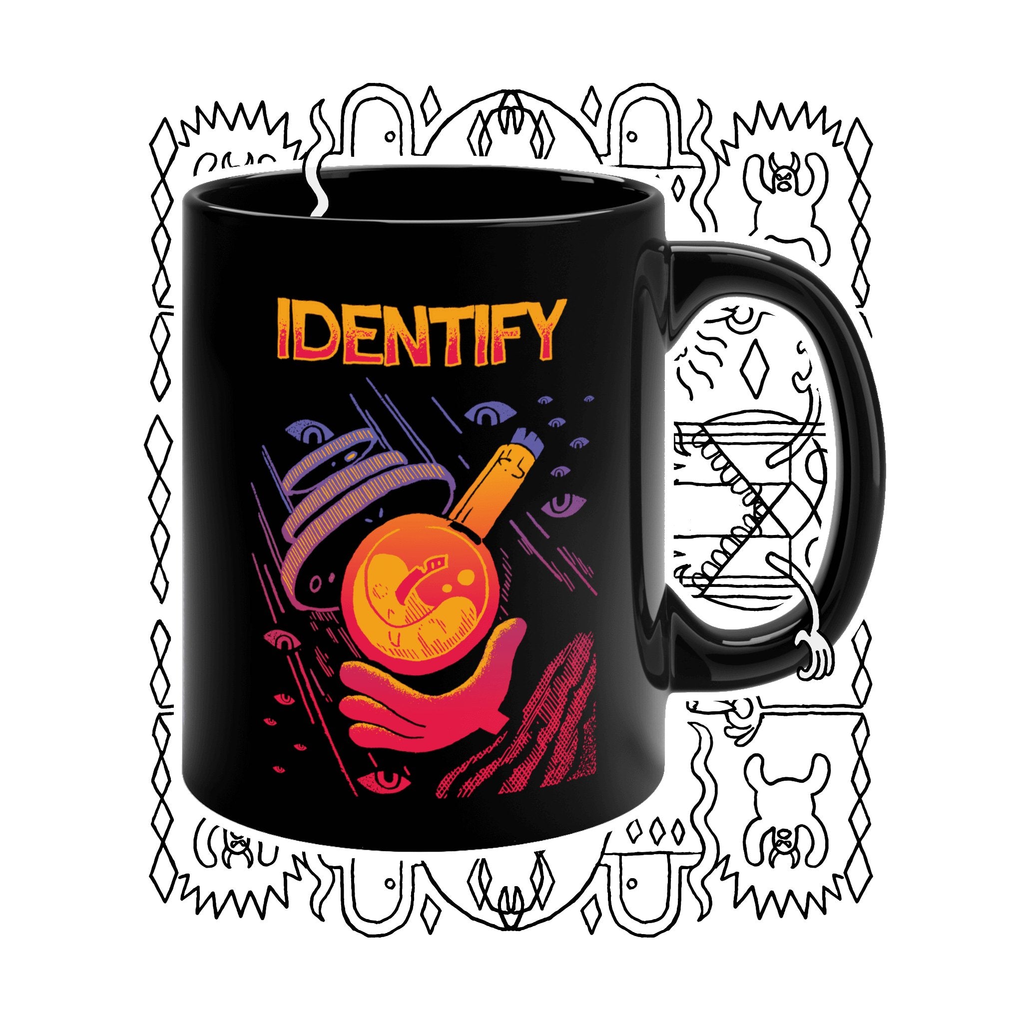 Identify | Black Mug 11oz - Mug - Ace of Gnomes - 25101424749956961858