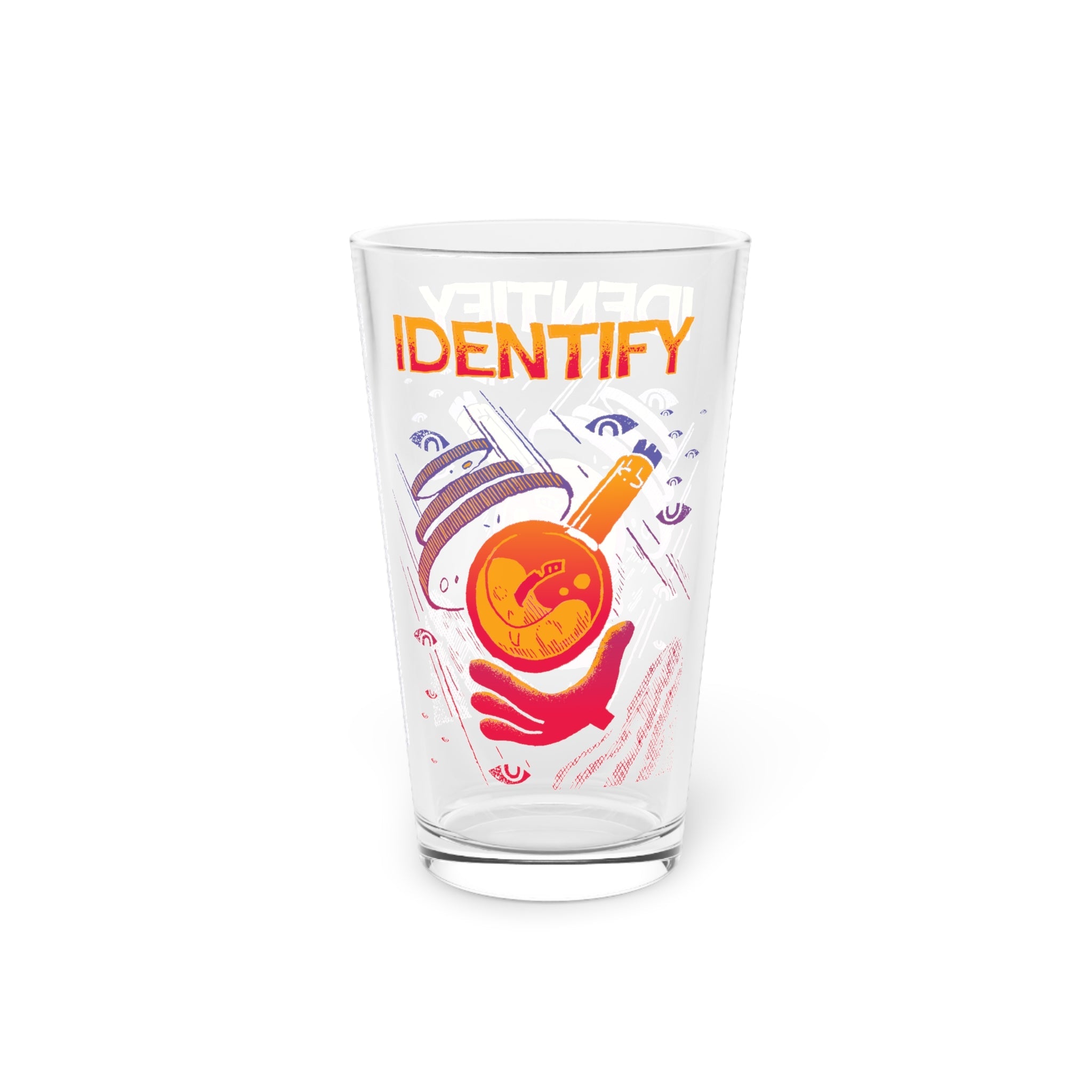 Identify | Pint Glass, 16oz - Drinkware Sets - Ace of Gnomes - 22675162736561258531
