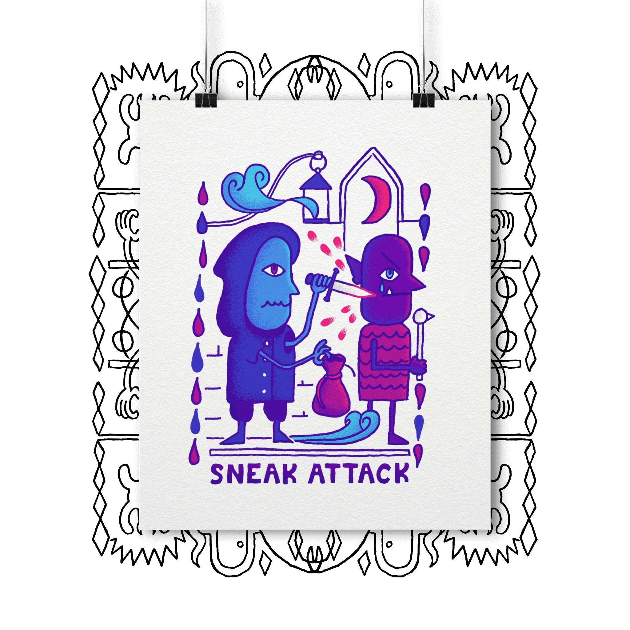 Sneak Attack | Premium Matte Poster - Poster - Ace of Gnomes - 21272916663606610489