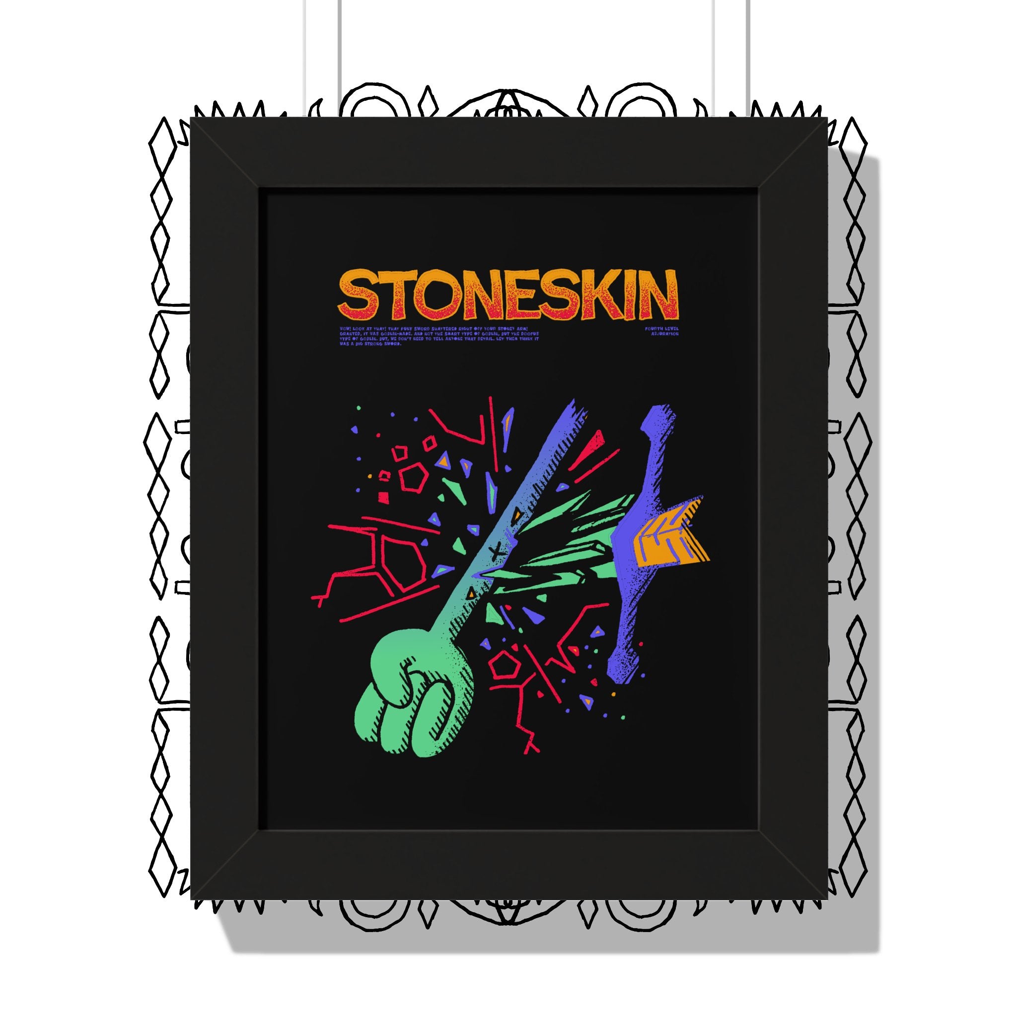 Stoneskin | Framed Poster - Framed Poster - Ace of Gnomes - 22444224496150308672
