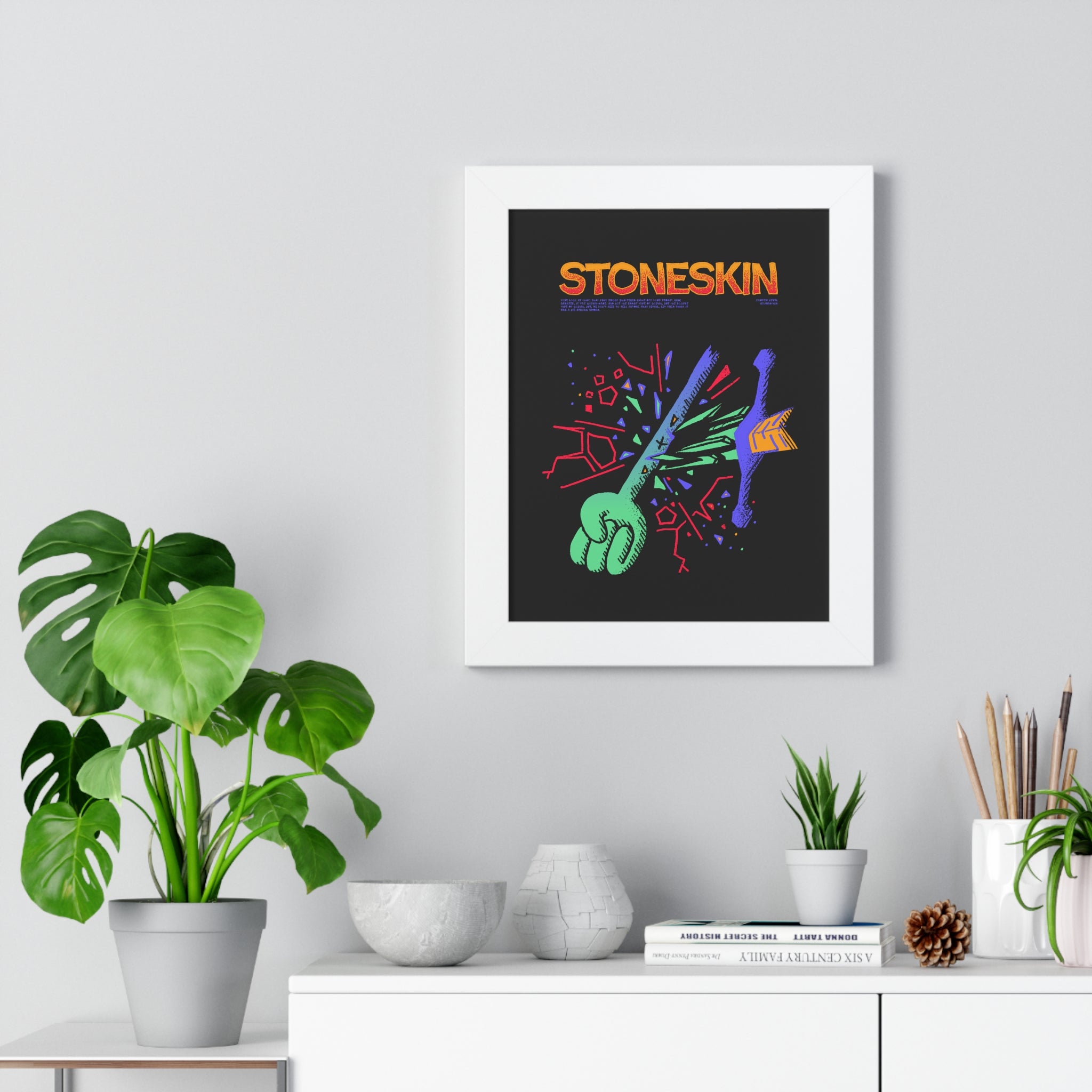 Stoneskin | Framed Poster - Framed Poster - Ace of Gnomes - 66621161064019179089