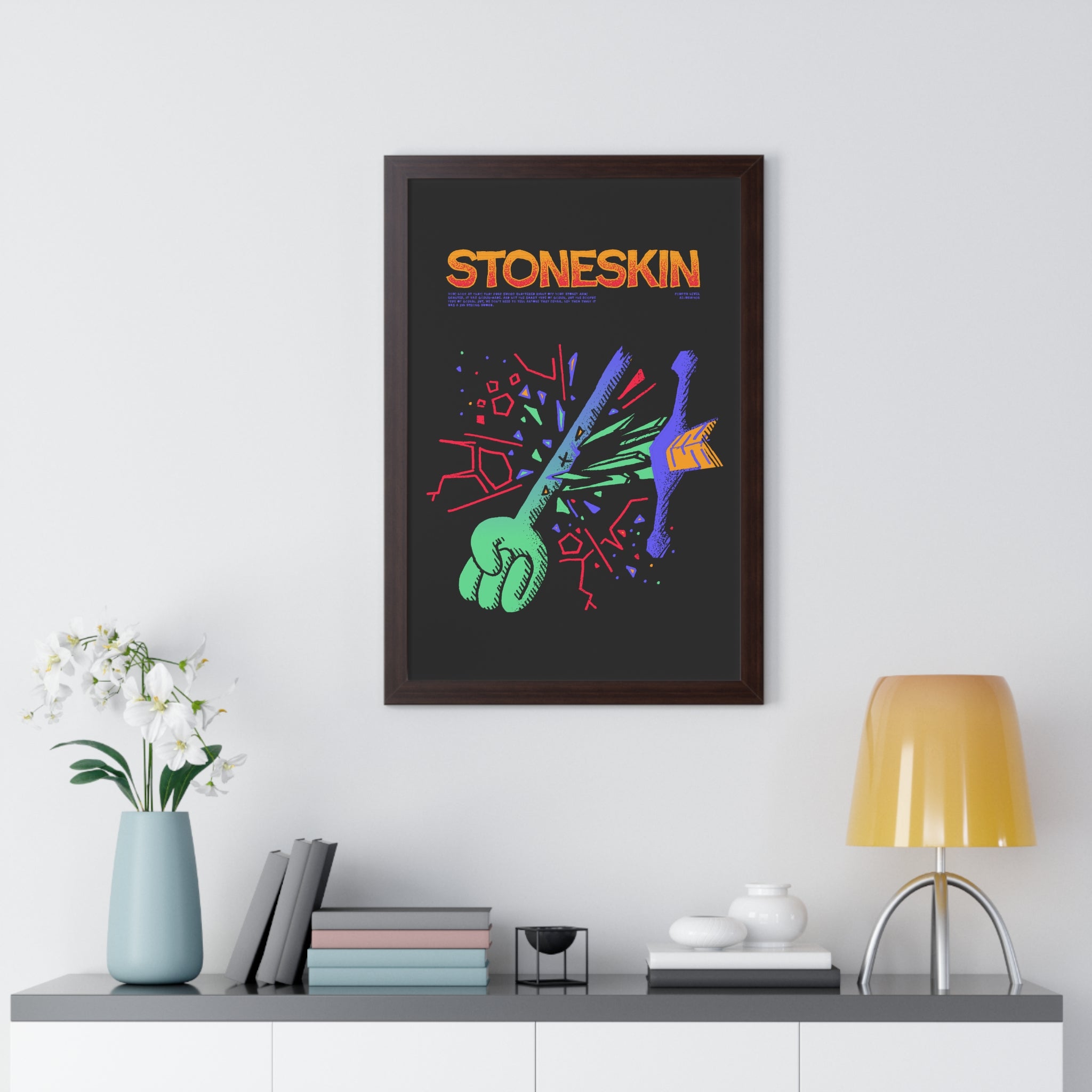 Stoneskin | Framed Poster - Framed Poster - Ace of Gnomes - 69355787044110061717