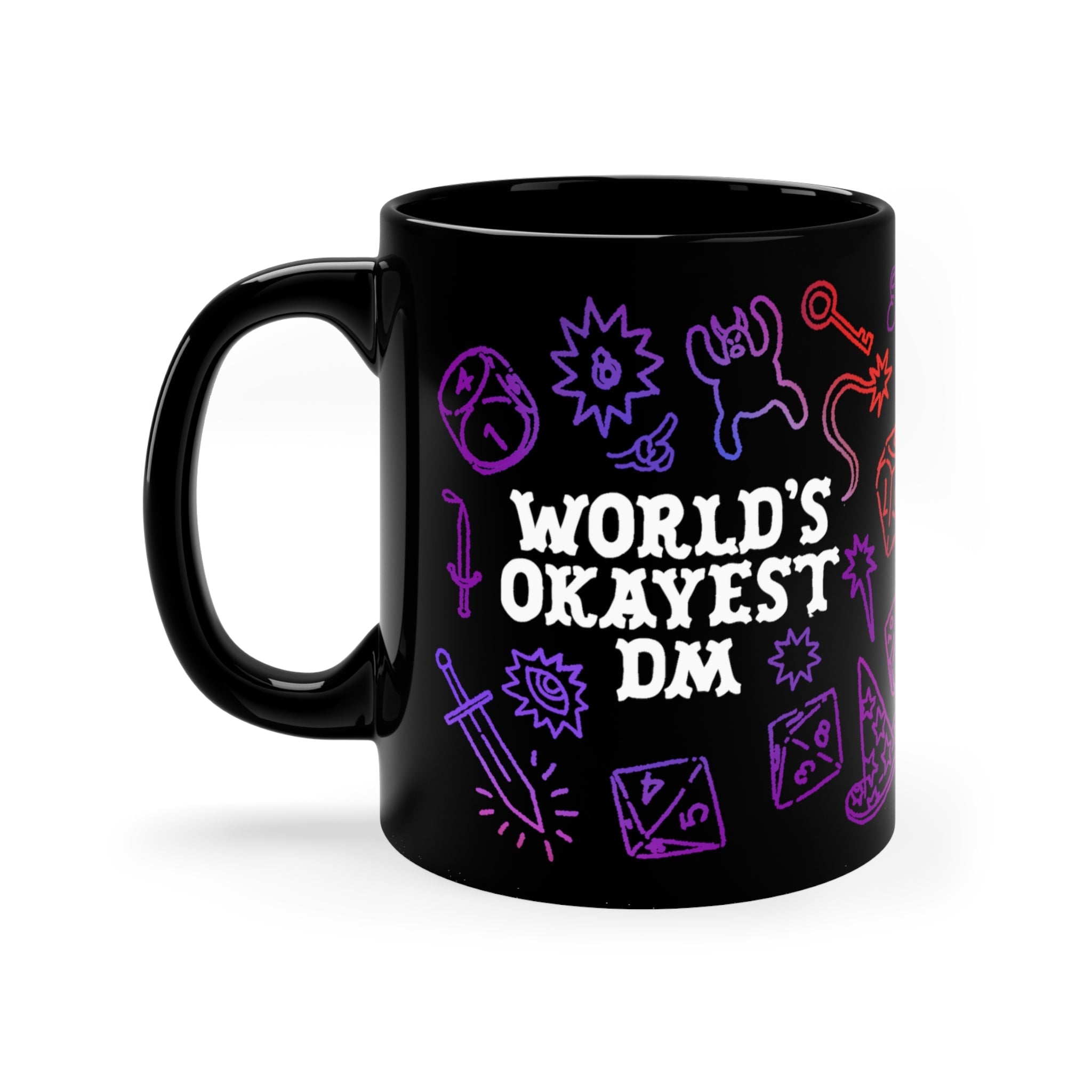 World's Okayest DM | 11oz Black Mug - Mug - Ace of Gnomes - 33327301203877838128