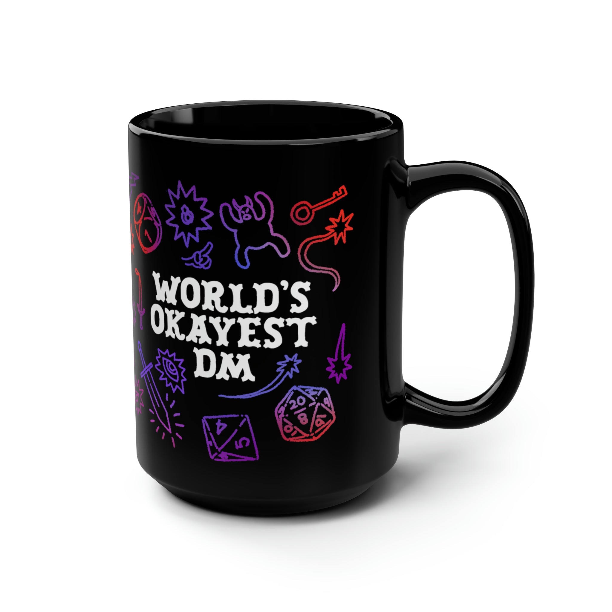 World's Okayest DM | Black Mug, 15oz - Mug - Ace of Gnomes - 14085665850143460231