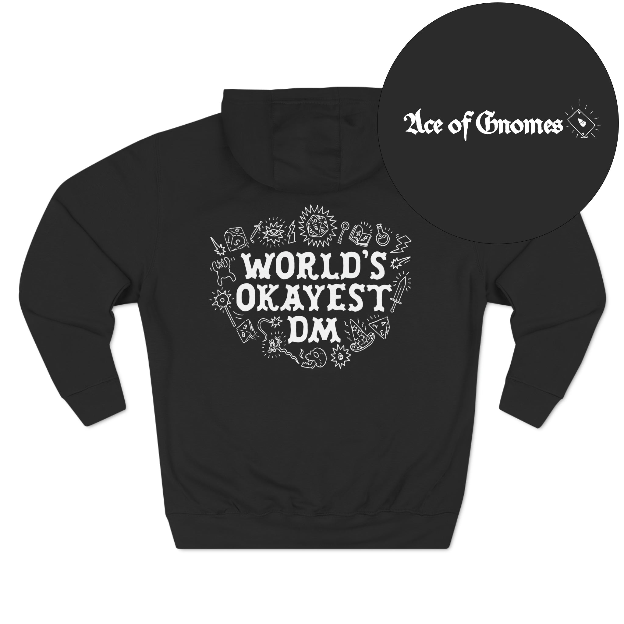 World's Okayest DM | Premium Pullover Hoodie - Hoodie - Ace of Gnomes - 24086244073795541877