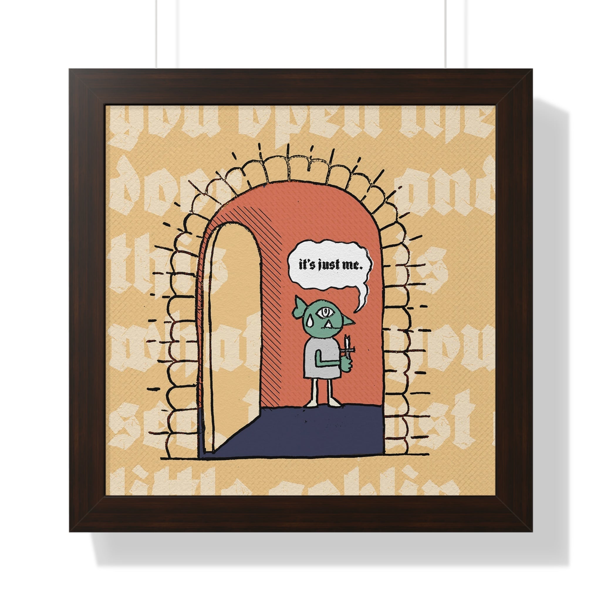 You Open the Door: Little Guy | Framed Poster - Framed Poster - Ace of Gnomes - 20013362596037958626