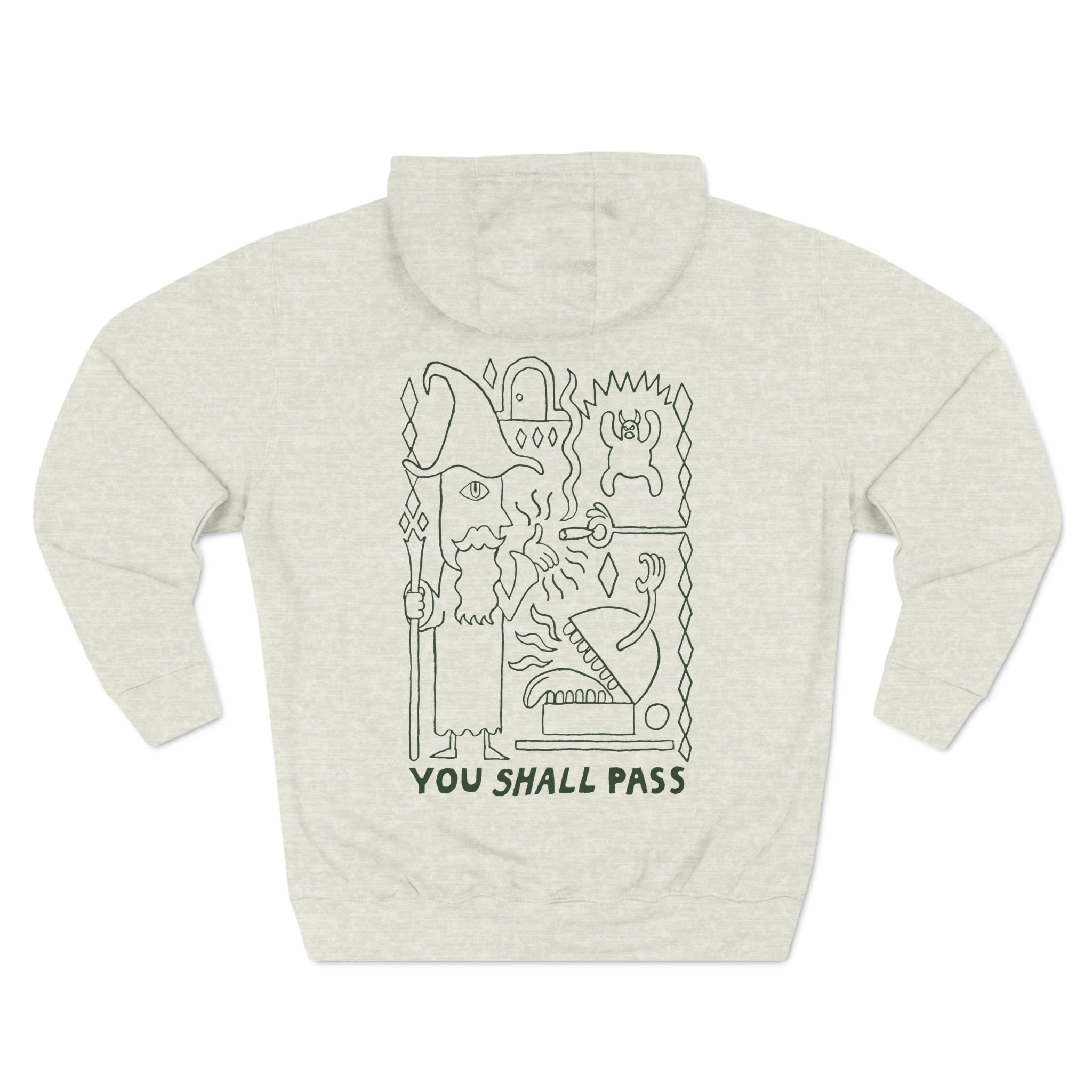 You Shall Pass | Linework | Premium Pullover Hoodie - Hoodie - Ace of Gnomes - 26855910049361347053